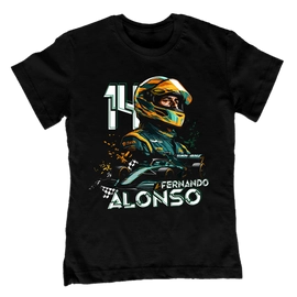 Fernando Alonso Fan Art gyerek póló (Fekete)
