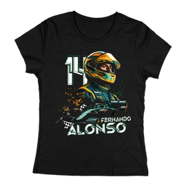 Fernando Alonso Fan Art női póló (Fekete)