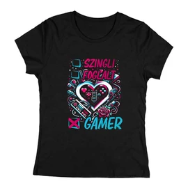 Szingli, Foglalt, Gamer női póló (Fekete)