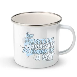 Mint emberek a sót fém bögre (Fehér)