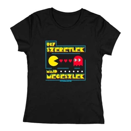  Úgy szeretlek, majd megeszlek női póló (Fekete)