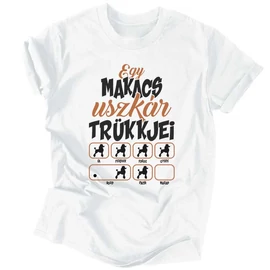 Makacs trükkök (uszkár) férfi póló (Fehér)