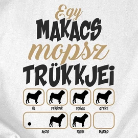 Makacs trükkök (mopsz) férfi póló (Fehér)