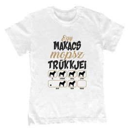 Makacs trükkök (mopsz) gyerek póló (Fehér)