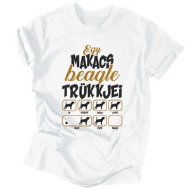Makacs trükkök (beagle) férfi póló (Fehér)