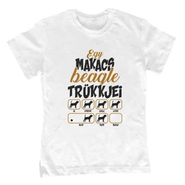 Makacs trükkök (beagle) gyerek póló (Fehér)