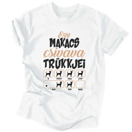 Makacs trükkök (csivava) férfi póló (Fehér)