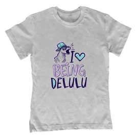 I love being delulu gyerek póló (Szürke)