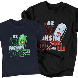Az én aksim páros póló szett (Gyerek Sötétkék, Férfi Fekete)