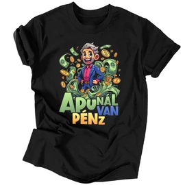 Apunál van pénz férfi póló (Fekete)