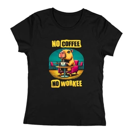 No coffee no workee női póló (Fekete)