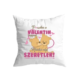 P.csába a Valentin nappal kis párna (Fehér)