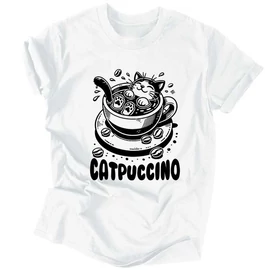 Catpuccino férfi póló (Fehér)