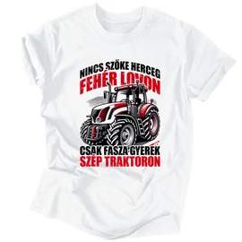 Szőke herceg szép traktoron férfi póló (Fehér)