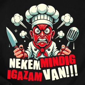 Nekem mindig igazam van kötény (Fekete)