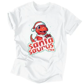 SANTASAURUS-REX férfi póló (B_Fehér)