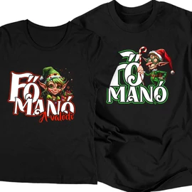 Manó család páros póló szett (Fekete)