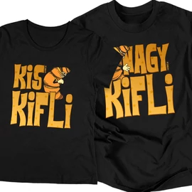 Kis kifli, nagy kifli páros póló szett (Fekete)