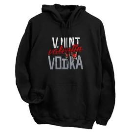 V mint vodka kapucnis pulóver (Fekete)