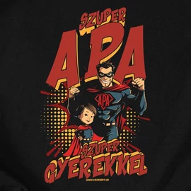Szuper apa szuper gyerekkel (fiús) férfi póló (Fekete)