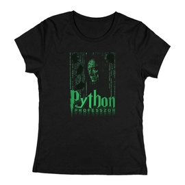 Python professzor női póló (Fekete)