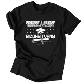 New item - Bizonyítvány férfi póló (Fekete)