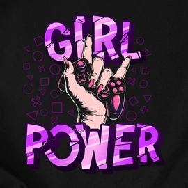 Girl power női póló (Fekete)