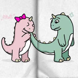 Dino love páros póló szett (Fehér-Fehér)