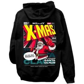 X-mas unisex kapucnis pulcsi (B_fekete)