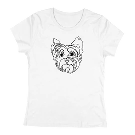 Line Art - Yorkie póló (fehér)