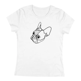 Line Art - Francia bulldog póló (fehér)