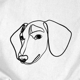 Line Art - Tacskó pulcsi (fehér)