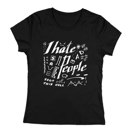 I hate people női póló (Fekete)