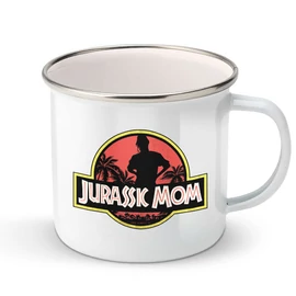 Jurassic Mom fém bögre (Fehér)