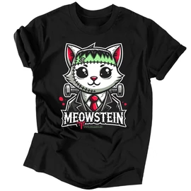 Meowstein férfi póló Fekete)