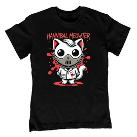 Hannibal Meowter gyerek póló (Fekete)