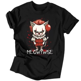 Meowywise férfi póló Fekete)