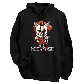 Meowywise kapucnis pulóver (Fekete)