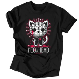 Meowhead férfi póló Fekete)