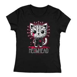 Meowhead női póló (Fekete)