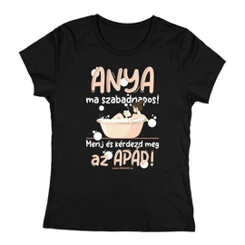 Anya szabadnapos női póló (Fekete)