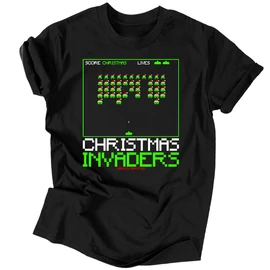 Christmas Invaders férfi póló (Fekete)