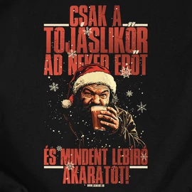 Csak a tojáslikőr ad neked erőt férfi póló (Fekete)