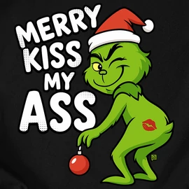 Merry kiss my ass póló (Fekete)