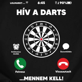 Hív a darts póló (Fekete)