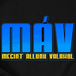 Megint állunk valahol / MÁV férfi póló (fekete)