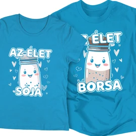 Az élet sója és borsa páros póló szet (Turkiz)