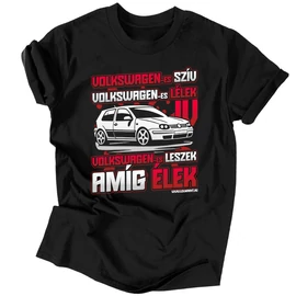 Volkswagen szív (GOLF IV)  férfi póló (Fekete)