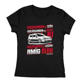 Volkswagen szív (GOLF IV) női póló (Fekete)