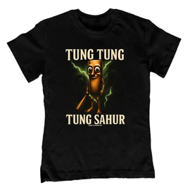 Tung Tung Tung Sahur gyerek póló (Fekete)